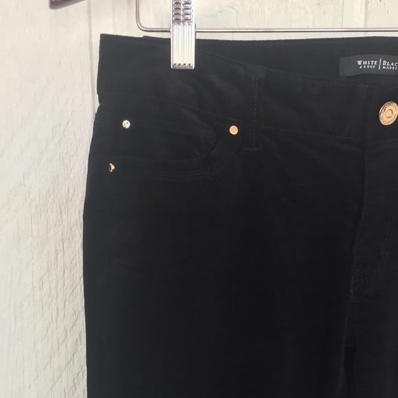 WHITE HOUSE BLACK MARKET BLACK VELVET ANKLE ZIP SKINNY JEANS SIZE 4 - Picture 16 of 16